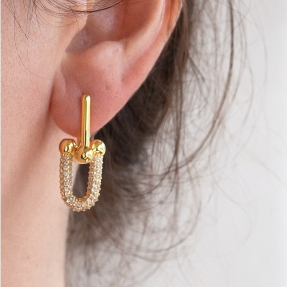 U-Link Gold Hoop Earrings Luxury Style